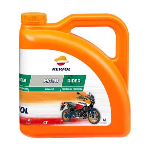 Купить масло четырехтактное 20W50 минеральное REPSOL Moto Rider 4T 4 л Масло четырехтактное 20W50 минеральное REPSOL Moto Rider 4T 4 л