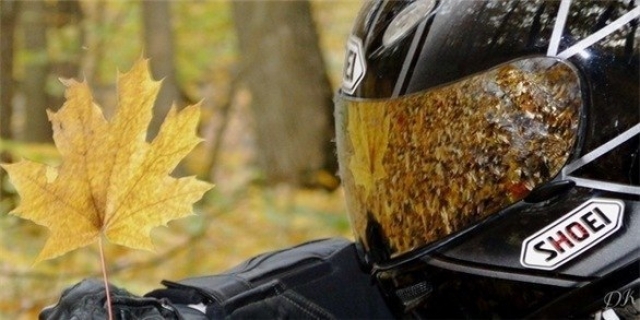 Осенняя езда на мотоцикле