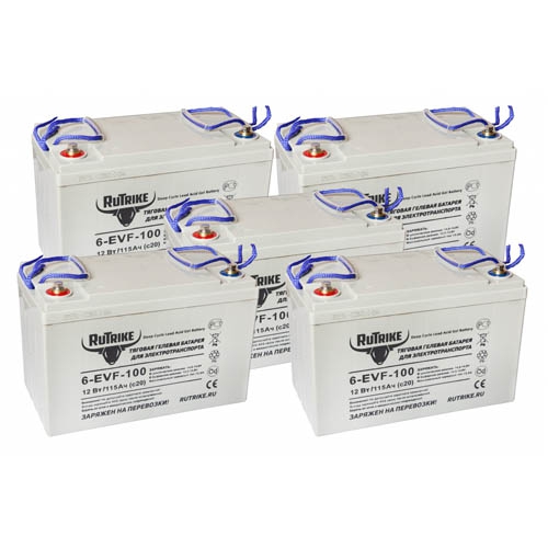 Купить комплект тяговых гелевых аккумуляторов RuTrike 6-EVF-100 (60V100A/H C3) Комплект тяговых гелевых аккумуляторов RuTrike 6-EVF-100 (60V100A/H C3)