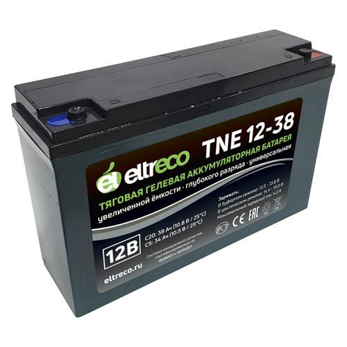 Купить тяговый аккумулятор Eltreco TNE12-38 (12V32.5A/H C3) Тяговый аккумулятор Eltreco TNE12-38 (12V32.5A/H C3)