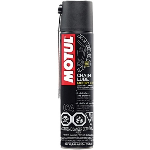 Купить смазку для цепей Motul C4 Chain Lube Factory Line 400мл Смазка Цепей мототехники Motul C4 Chain Lube Factory Line 400мл