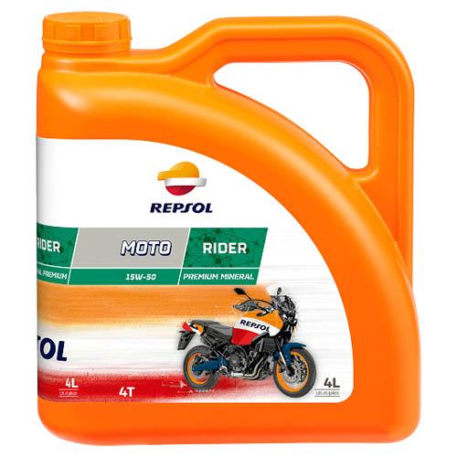 Купить масло четырехтактное 15W50 минеральное REPSOL Moto Rider 4T 4 л Масло четырехтактное 15W50 минеральное REPSOL Moto Rider 4T 4 л