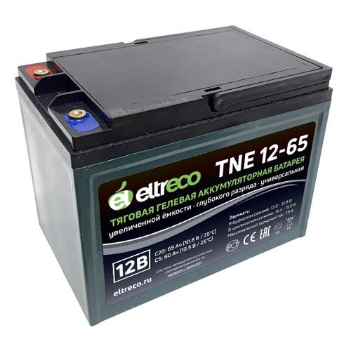 Купить тяговый аккумулятор Eltreco TNE12-65 (12V58A/H C3) Тяговый аккумулятор Eltreco TNE12-65 (12V58A/H C3)